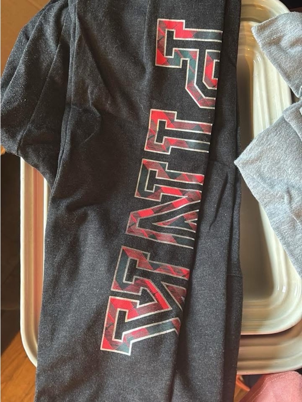PINK Victoria's Secret Black Leggings with Red Logo Detail